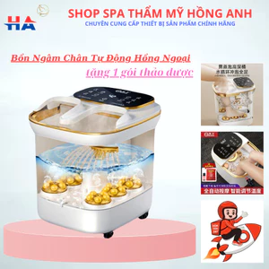 Máy Ngâm Chân Tự Động Hồng Massage, Có Vòi Phun Nước Con Lăn Massa Cao Cấp Tự Động Bảo Hành 12 Tháng