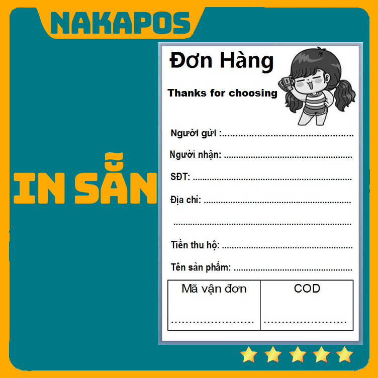 [LOẠI BỰ] Combo 50 tem vận chuyển phiếu giao hàng in sẵn 10x15 10x10 có keo dán sẵn ship đơn hàng ghi mã đơn vận đơn