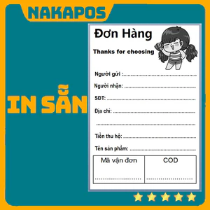 Combo 50 tem vận chuyển phiếu giao hàng in sẵn 10x15 10x10 có keo dán sẵn ship đơn hàng ghi mã đơn vận đơn