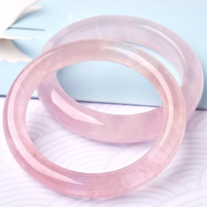 Ảnh Vòng Tay Thạch Anh Hồng Bản Liền Lắc Tay Phong Thủy Sang Trọng - Ngọc Trai Trường Thịnh 1