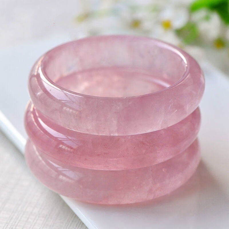 Ảnh Vòng Tay Thạch Anh Hồng Bản Liền Lắc Tay Phong Thủy Sang Trọng - Ngọc Trai Trường Thịnh 2