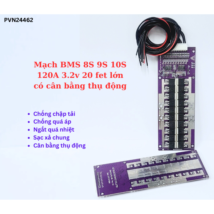 Mạch BMS 8S 9S 10S 120A 250A pin 3.2v bảo vệ sạc xả, chống chập tải có ...