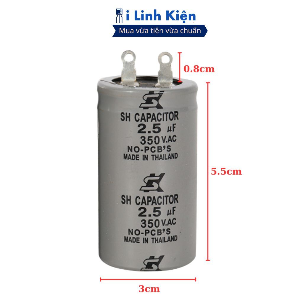 Tụ điện tròn 2.5uF 3.5uF 4uF 350V tụ dầu dùng thay thế cho quạt trần chính hãng iLinhkien
