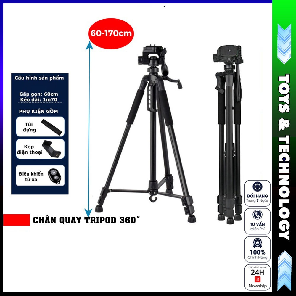 Chân Quay Máy Ảnh Điện Thoại Tripod 360° Cao Cấp Hỗ Trợ Quay 360 ...
