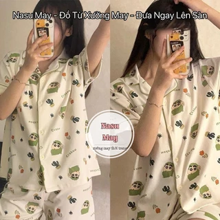 Bộ Ngủ, Đồ Ngủ Pijama Set Mặc Nhà Bò Sữa Dáng Cộc NASU MAY