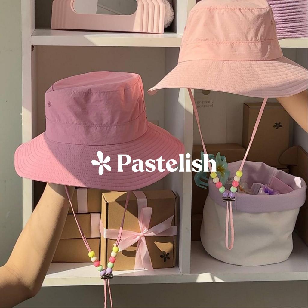 Mũ Nón Bucket VÀNH TO PHỐI HẠT Pastel Pastelish-Phong Cách Hàn Quốc