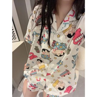 Pijama, Bộ Đồ Ngủ Mặc Nhà Chất Kate Họa Tiết Bò Sữa Xinh Xắn