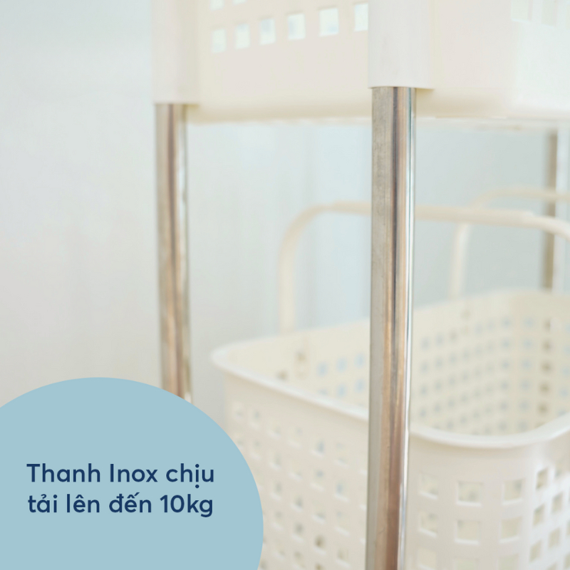 CHÍNH HÃNG INOCHI - Kệ giặt di động, kệ đựng đồ có bánh xe di chuyển (tiêu chuẩn Nhật Bản)