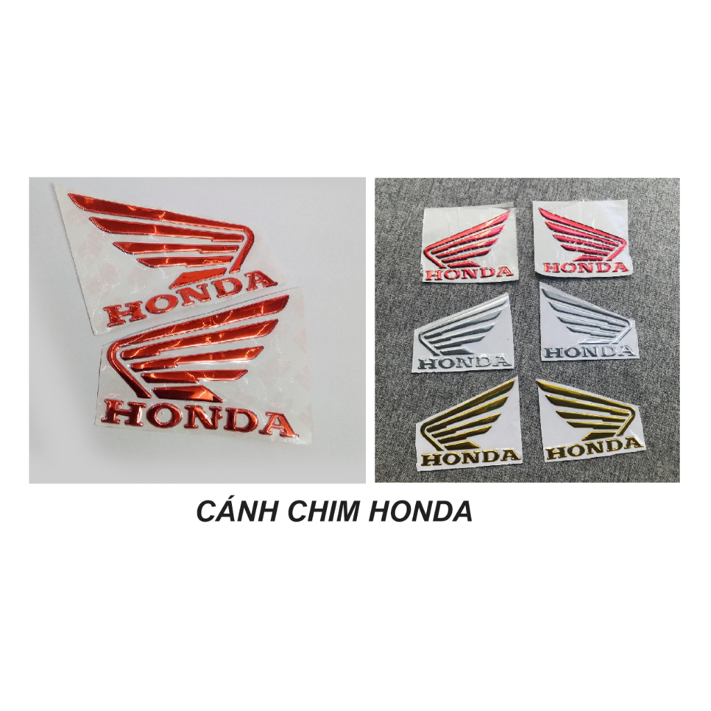 Logo cánh chim Honda xi nổi cực đẹp. Dán các dòng xe máy Honda WAVE, Future. Trang trí xe