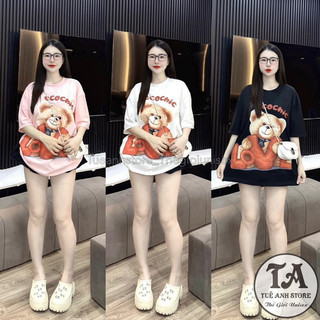 Áo Thun Cotton Nam Nữ Unisex Phom Rộng GẤU ECOCHIC LOVE Áo phông 3D Hàn Quốc phong cách độc lạ trẻ trung TUEANHSTORE