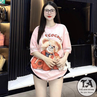 Áo Thun Cotton Nam Nữ Unisex Phom Rộng GẤU ECOCHIC LOVE Áo phông 3D Hàn Quốc phong cách độc lạ trẻ trung TUEANHSTORE
