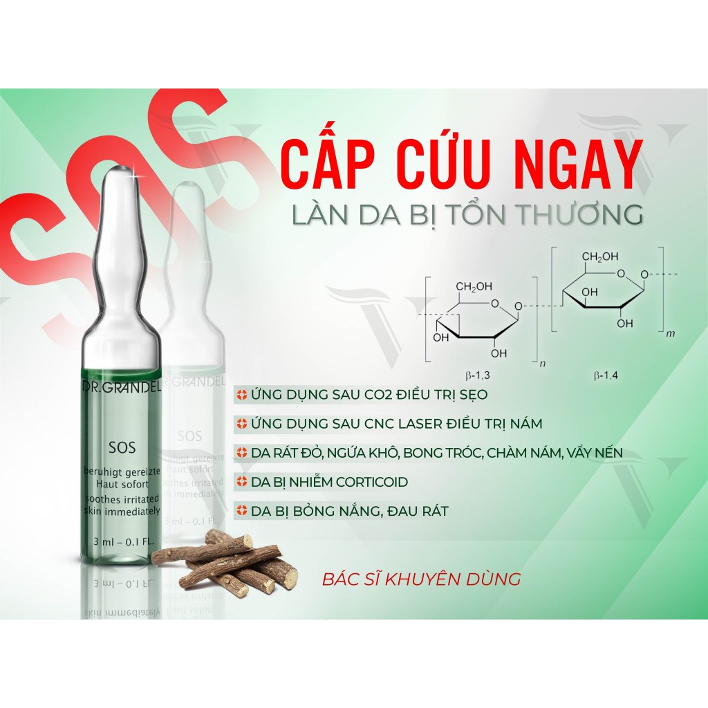 Tinh Chất Cấp Cứu Làn Da Dr. Grandel  , Giảm Kích Ứng Tức Thì , SOS Ampoule  9ml