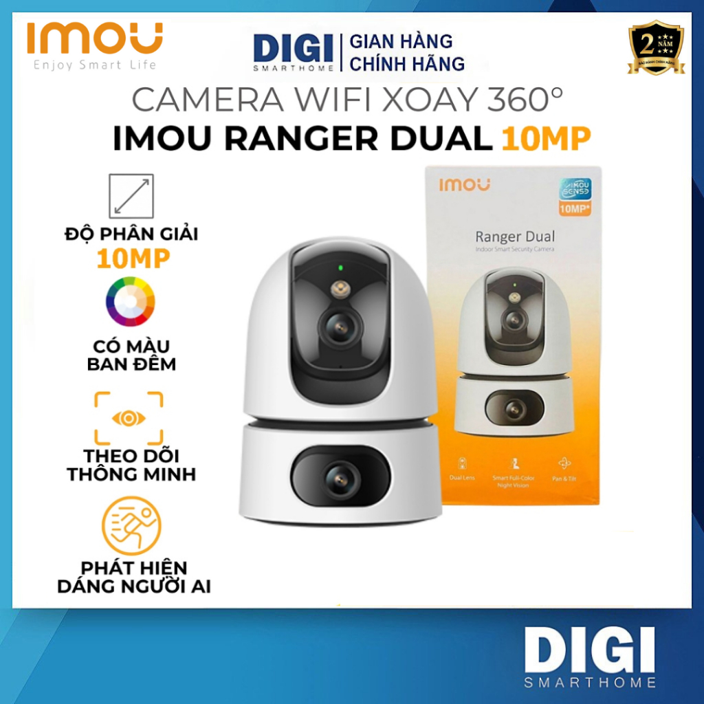 Camera Wifi IMOU 2 Mắt Ranger Dual Pro S2XEP 6MP/10MP, S2XP, Xoay 360 Độ, Đàm Thoại 2 Chiều, Có Màu Ban Đêm | BigBuy360 - bigbuy360.vn