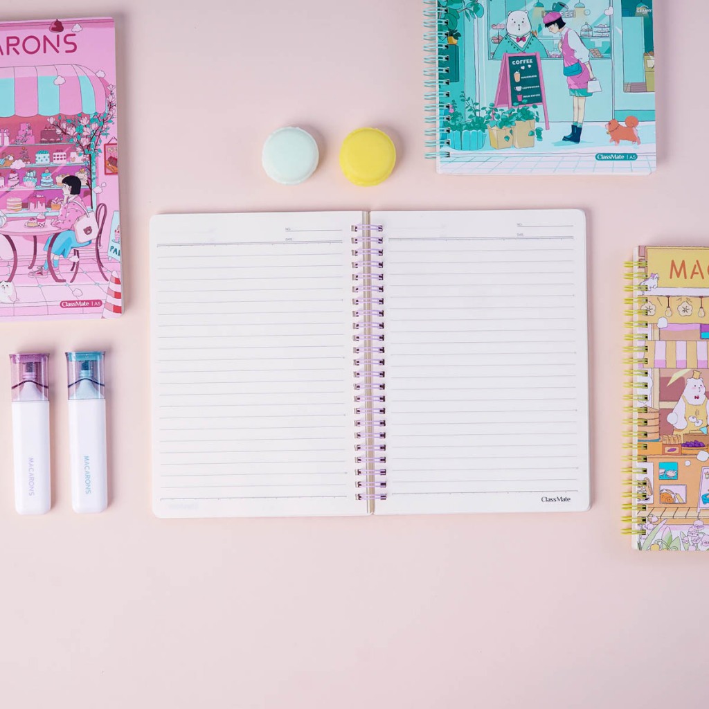 Sổ Lò Xo Kẻ Ngang 200 Trang Classmate Sổ Tay Ghi Chép 80gsm Sổ A5/B5 Macarons Girl Làm Bullet Journal Viết Nhật Ký, Plan