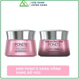 Combo Pond's Trắng Hồng Rạng Rỡ 45g (Sữa Rửa Mặt, Kem Dưỡng Ngày Và Đêm, Nước Hoa Hồng)