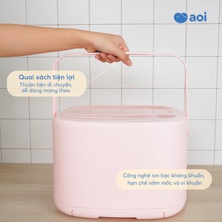 Giá úp bình sữa Aoi – Nhựa PP an toàn, nắp đậy trong suốt
