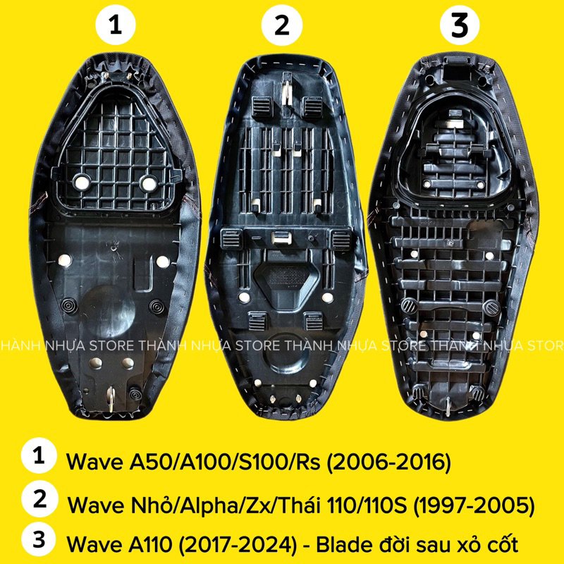Yên 2 tầng Wave A110 - A50/A100/S100/Rs - Wave nhỏ Alpha/Zx - Thái 110/110/110S