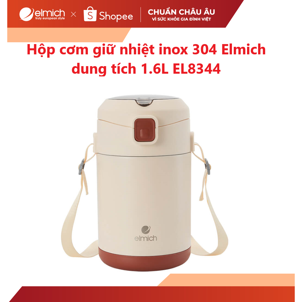 Hộp cơm giữ nhiệt inox 304 Elmich dung tích 1.6L EL8344 ( Kèm túi đựng giữ nhiệt )