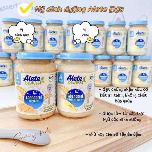 Hũ dinh dưỡng Alete ăn liền cho bé từ 6m 190gram (date 2025) Tibongstore
