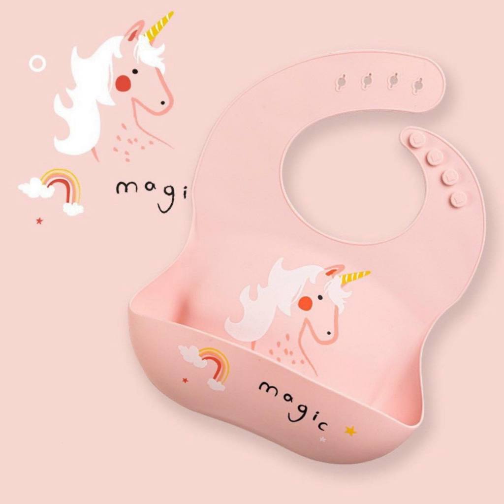 Yếm Ăn Dặm Silicone Có Máng Yếm silicon ăn dặm cho bé