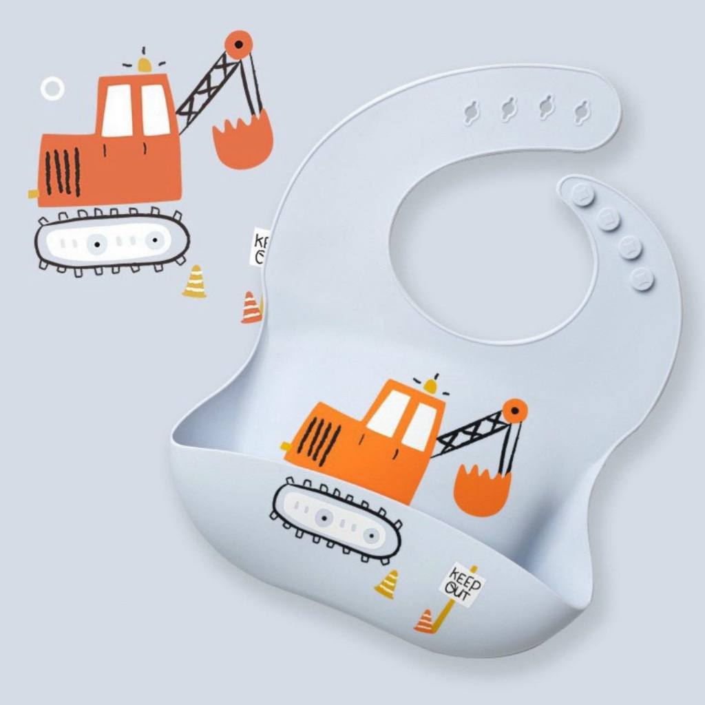 Yếm Ăn Dặm Silicone Có Máng Yếm silicon ăn dặm cho bé