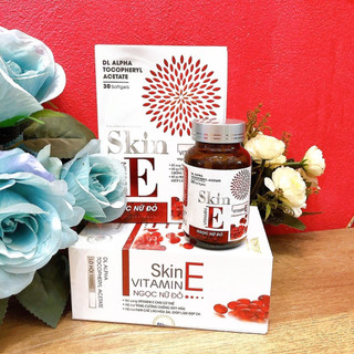 Vitamin E đỏ, Skin vitamin E Ngọc Nữ Đỏ, viên uống làm đẹp da, sáng da, mờ nám, cân bằng nội tiết, ngăn ngừa lão hóa da