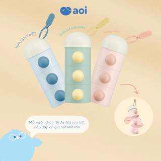 Hộp trữ sữa bột Aoi Luna (3 ngăn) cho bột bên trong luôn khô ráo, không bị ẩm mốc, an toàn cho bé