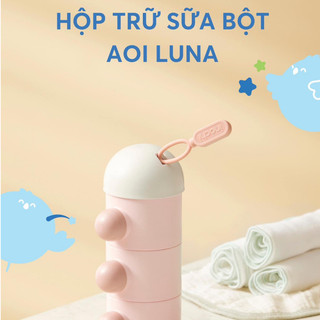 Hộp trữ sữa bột Aoi Luna (3 ngăn) cho bột bên trong luôn khô ráo, không bị ẩm mốc, an toàn cho bé