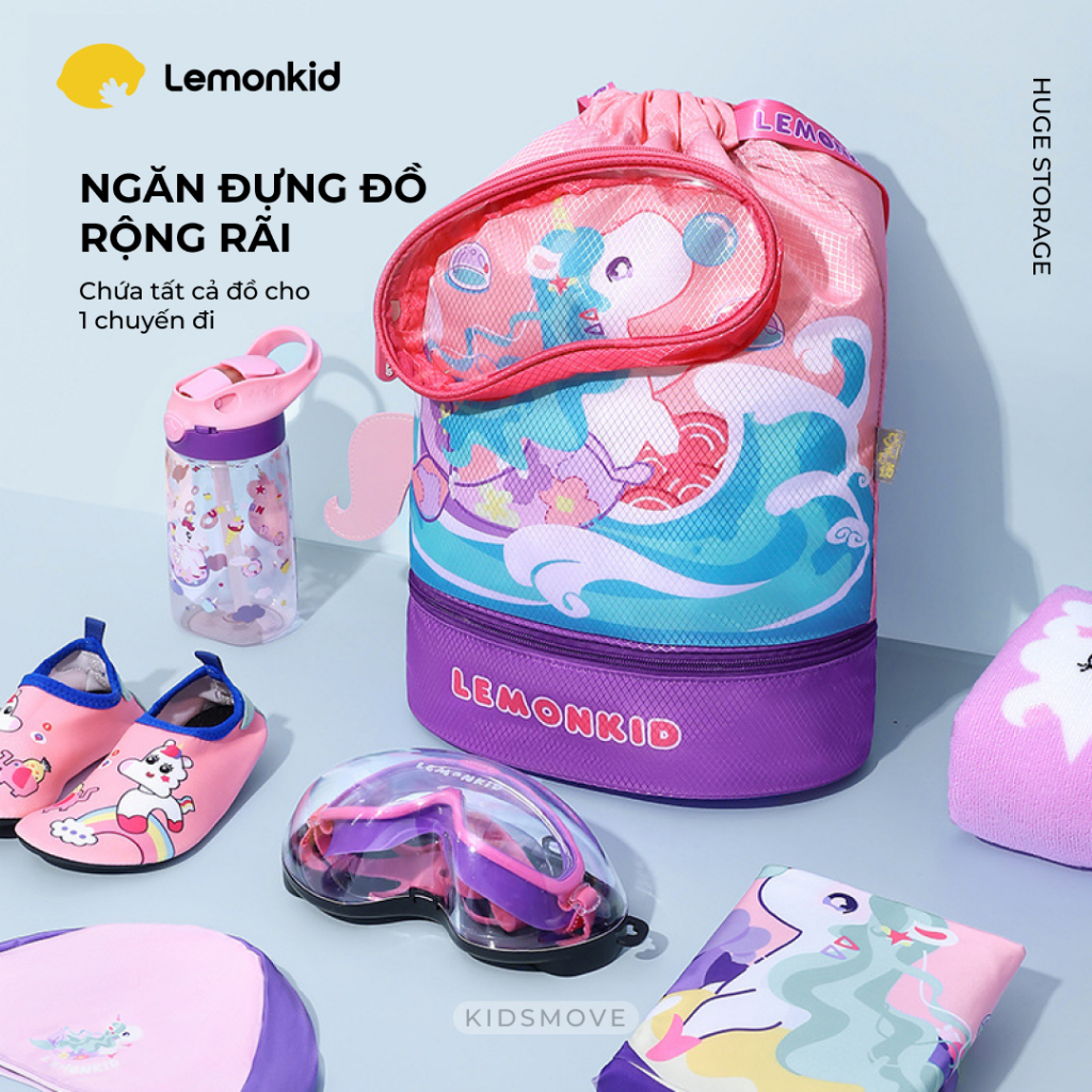 Ảnh Túi đựng đồ bơi cho bé du lịch, thể thao 3D Lemonkid, chống nước, siêu nhẹ 220g, có ngăn để giày 2