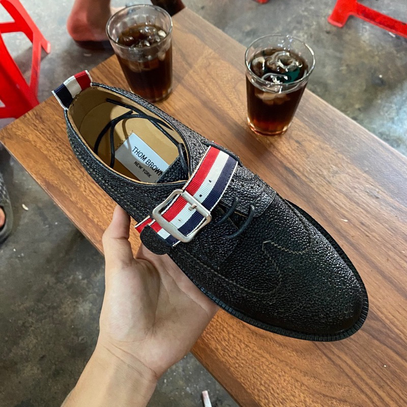 ⚡️[Hight Quality] Giày Tây Th.om Br Norwegian Split Derby Shoe - Điểm Nhấn Vạch Màu Quai Chéo Cao Cấp - Full Box TB Qccc