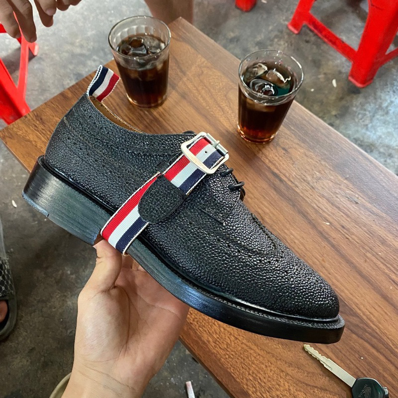 ⚡️[Hight Quality] Giày Tây Th.om Br Norwegian Split Derby Shoe - Điểm Nhấn Vạch Màu Quai Chéo Cao Cấp - Full Box TB Qccc