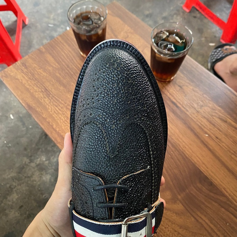 ⚡️[Hight Quality] Giày Tây Th.om Br Norwegian Split Derby Shoe - Điểm Nhấn Vạch Màu Quai Chéo Cao Cấp - Full Box TB Qccc