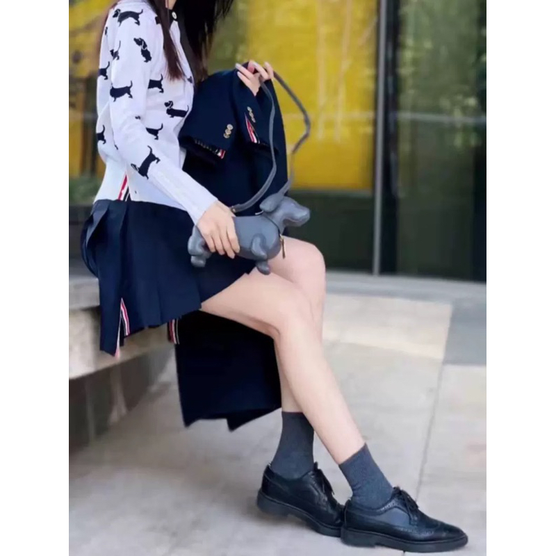 ⚡️[Hight Quality] Giày Tây Th.om Br Long Wing Brogue Derby - Màu Đen Trơn Thanh Lịch Phù Hợp Nam Nữ - Full Box TB Qccc