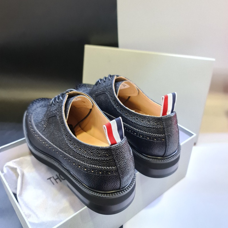 ⚡️[Hight Quality] Giày Tây Th.om Br Long Wing Brogue Derby - Màu Đen Trơn Thanh Lịch Phù Hợp Nam Nữ - Full Box TB Qccc