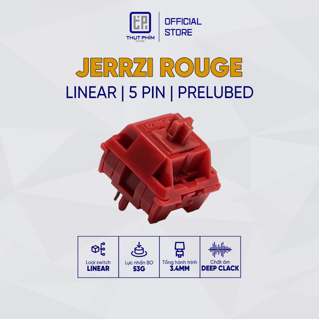 Switch Jerrzi ROUGE Linear 5 pin lực nhấn 53 gram đỏ son - Thụt Phím ...