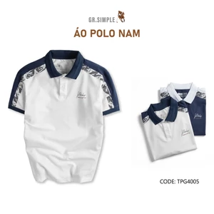 Áo POLO Nam Ngắn Tay Họa Tiết (2 màu) GRSIMPLE Phối Họa Tiết Vai Đẹp, Lịch Sự - TPG4005