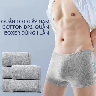 Quần lót giấy boxer nam UKARE DP2 100% cotton 2 lớp đáy dùng khi đi công tác, du lịch, học quân sự