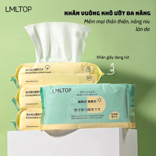 Khăn Mặt Khô Đa Năng LMLTOP Dùng 1 Lần Lau Khô Lau Ướt Tẩy Trang - Không Xơ Bông An Toàn Cho Mọi Làn Da