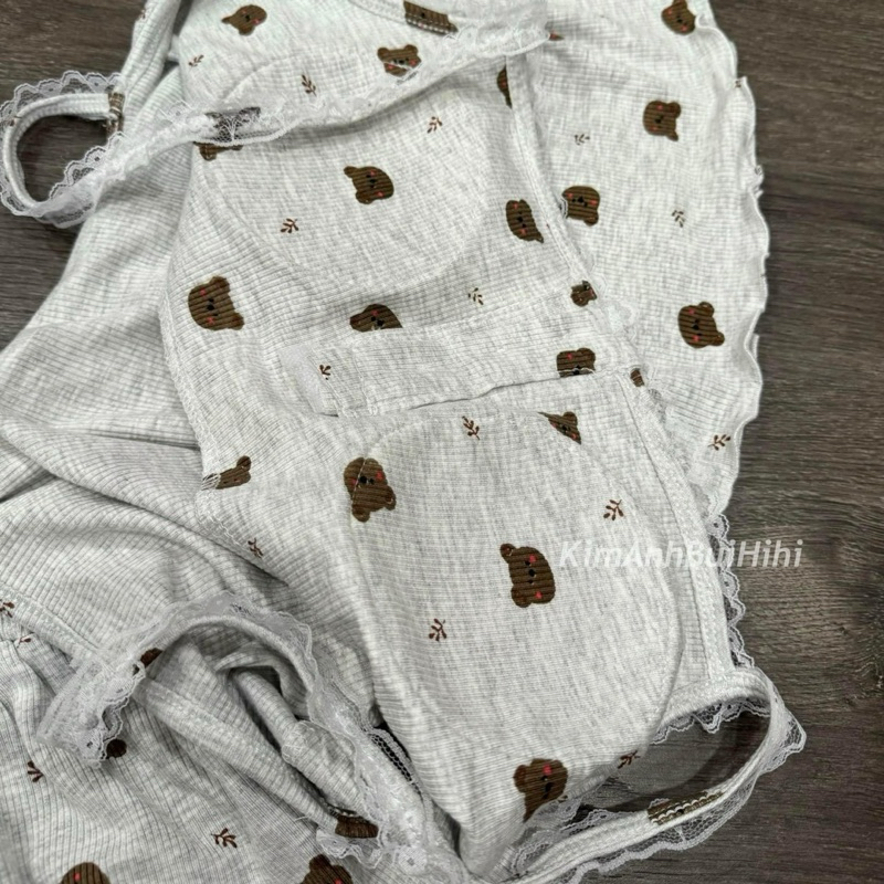 Set bộ ngủ 2 dây chất thun gân mát có đệm ngực hàng L1 A126