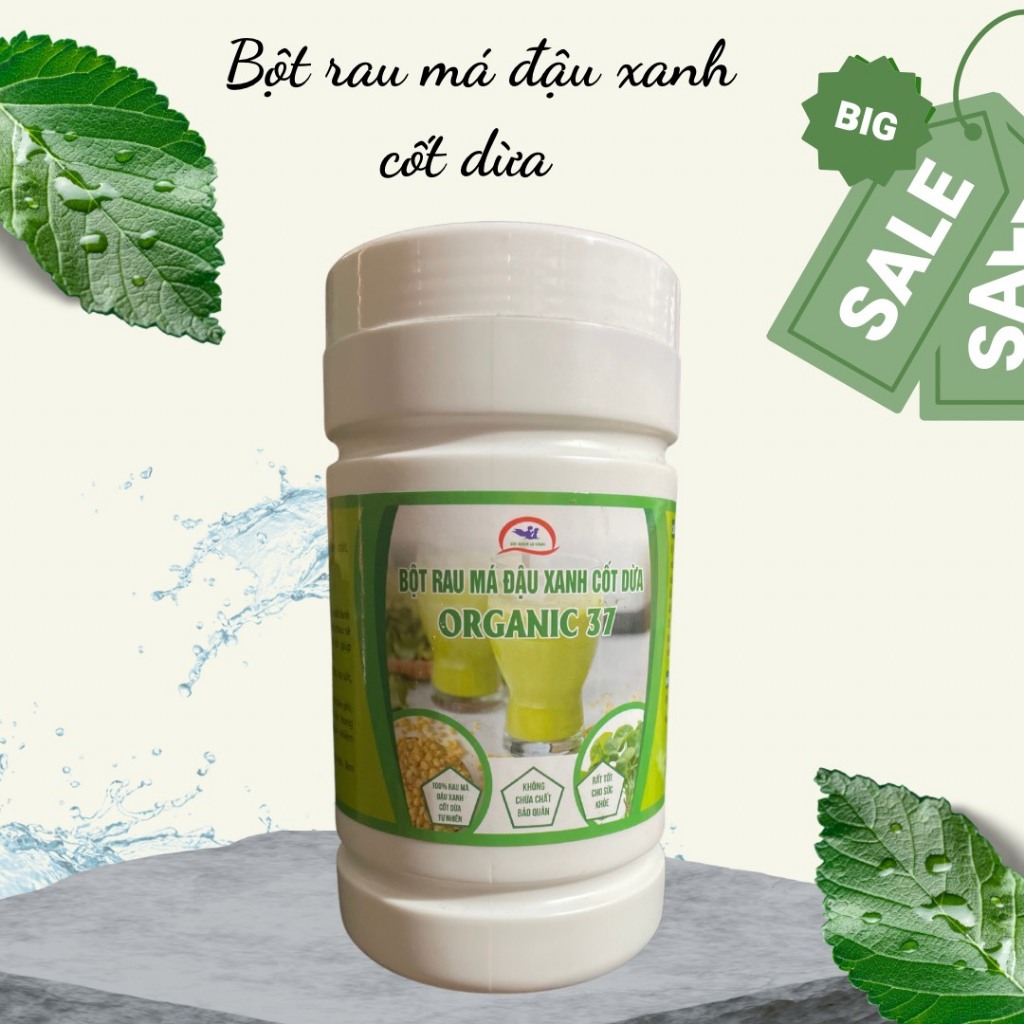 Bột rau má đậu xanh cốt dừa giảm cân HỘP 500G ,bột rau má đẹp da nguyên ...