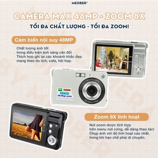 [Tặng thẻ nhớ] Máy ảnh kĩ thuật số digital mini camera v2 - quay, chụp 48MP, siêu mỏng nhỏ gọn