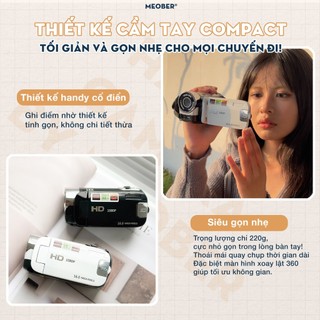 [Tặng thẻ nhớ] Máy quay số cầm tay digital handy camera - quay chụp kĩ thuật số VHS 48MP, màn hình lật, Y2K by meober