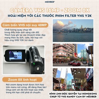 [Tặng thẻ nhớ] Máy quay số cầm tay digital handy camera - quay chụp kĩ thuật số VHS 48MP, màn hình lật, Y2K by meober