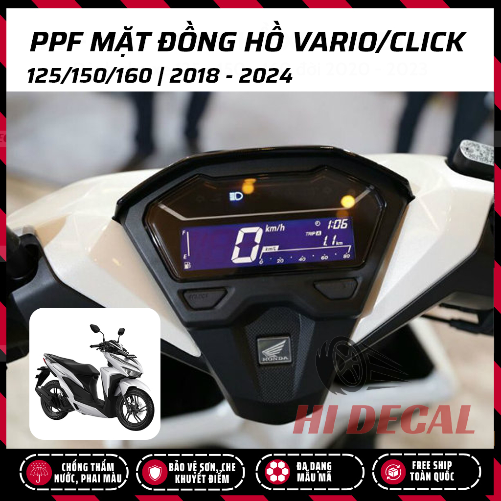 Miếng dán mặt đồng hồ Vario 125 150 160 2018-2024 chống xước, bảo vệ dồng hồ