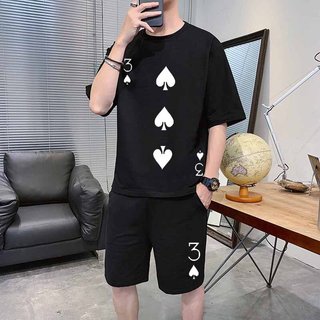Đồ bộ In Lá Bài Ba Bích mặc nhà áo thun nam nữ chất thun mè co giãn phong cách Hàn Quốc - DTB SSL