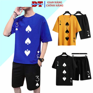 Đồ bộ In Lá Bài Ba Bích mặc nhà áo thun nam nữ chất thun mè co giãn phong cách Hàn Quốc - DTB SSL