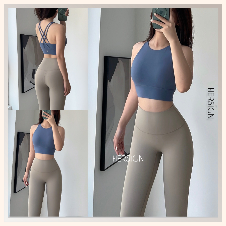 Set đồ tập yoga nữ Đồ tập gym áo bra quần legging cao cấp HERSIGN-SMIXB21L20B2 BST HERSIGN CORELYNE 