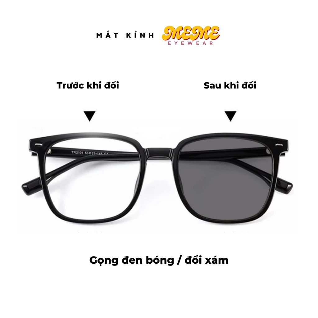 Mắt kính nam nữ đổi màu clubmaster chống ánh sáng xanh UV thời trang ...
