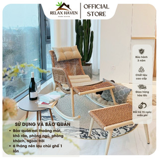Ghế bập bênh cánh én thư giãn kèm đôn để chân decor ban công sân vườn quán cafe phòng khách sang trọng/Relax Haven HCM