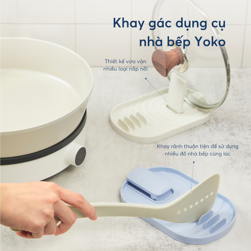 Khay gác dụng cụ nhà bếp Yoko INOCHI khay rãnh để nhiều đồ nhà bếp cùng lúc